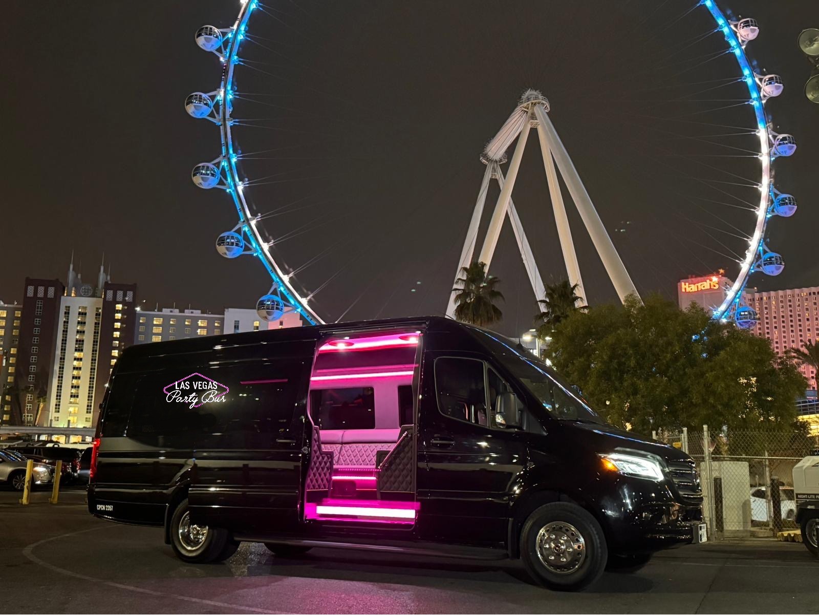 Las Vegas Party Bus 12 Passenger Luxury Sprinter with state of the art sound and lighting.