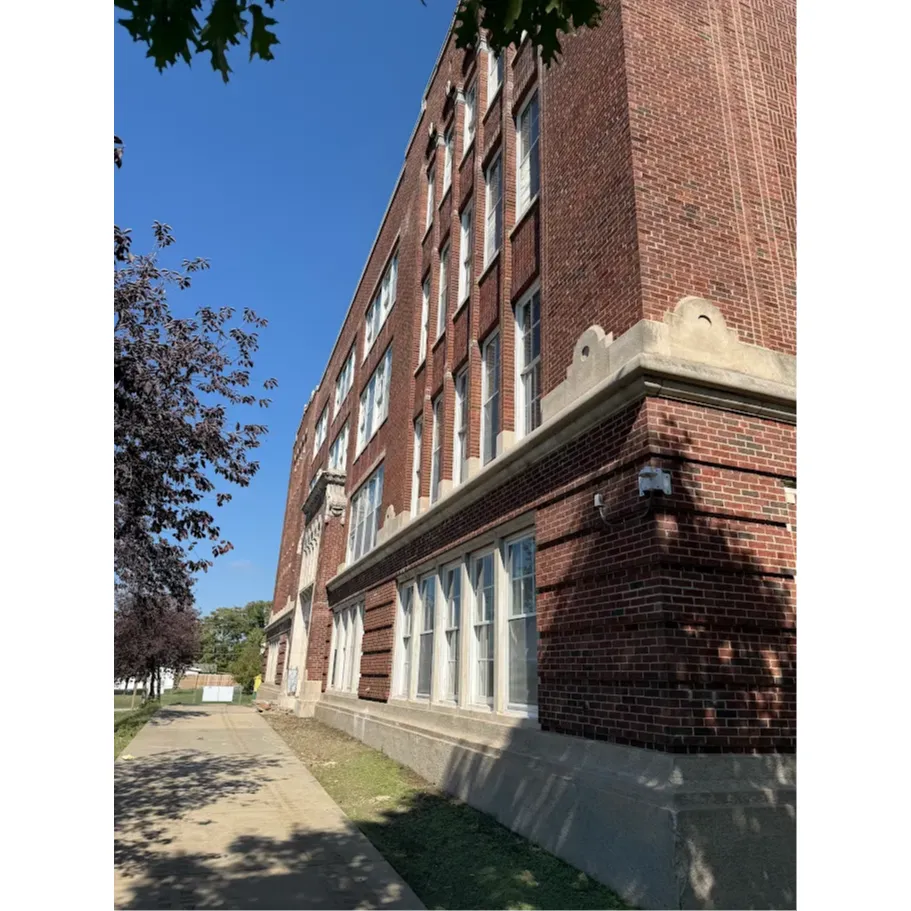 Historic brick building exterior cleaning in Kansas City using safe, non-damaging methods. Professional historic preservation cleaning for masonry and stone surfaces.