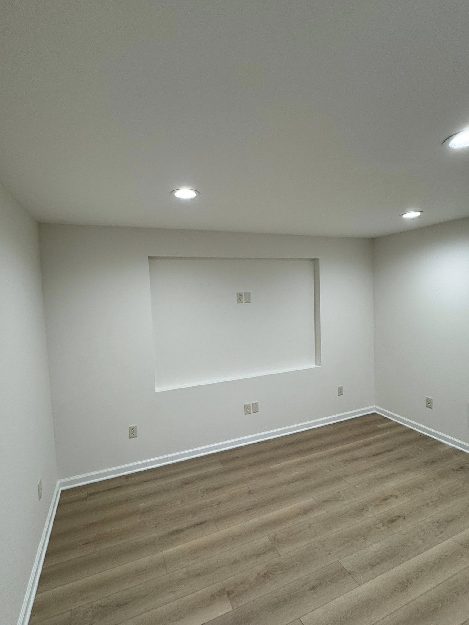 Completed basement remodeling project in Greenwood, Indiana.