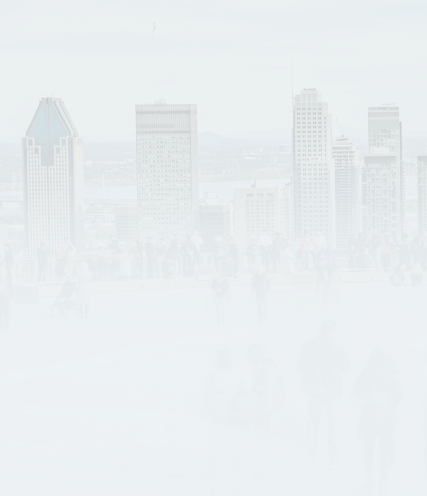 View of the Montreal skyline from Mount Royal.