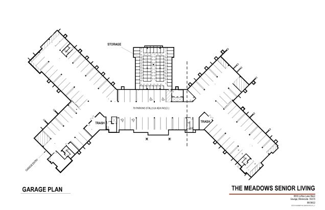 Our garage floor plan at The Meadows Senior Living. Give us a call to learn more!