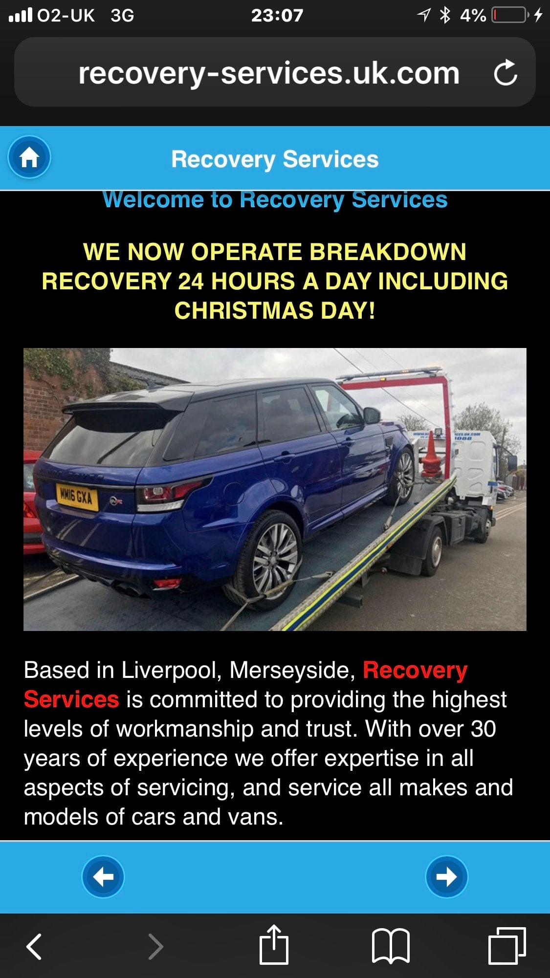 Recovery Services MOT Centre Liverpool 01519 224088