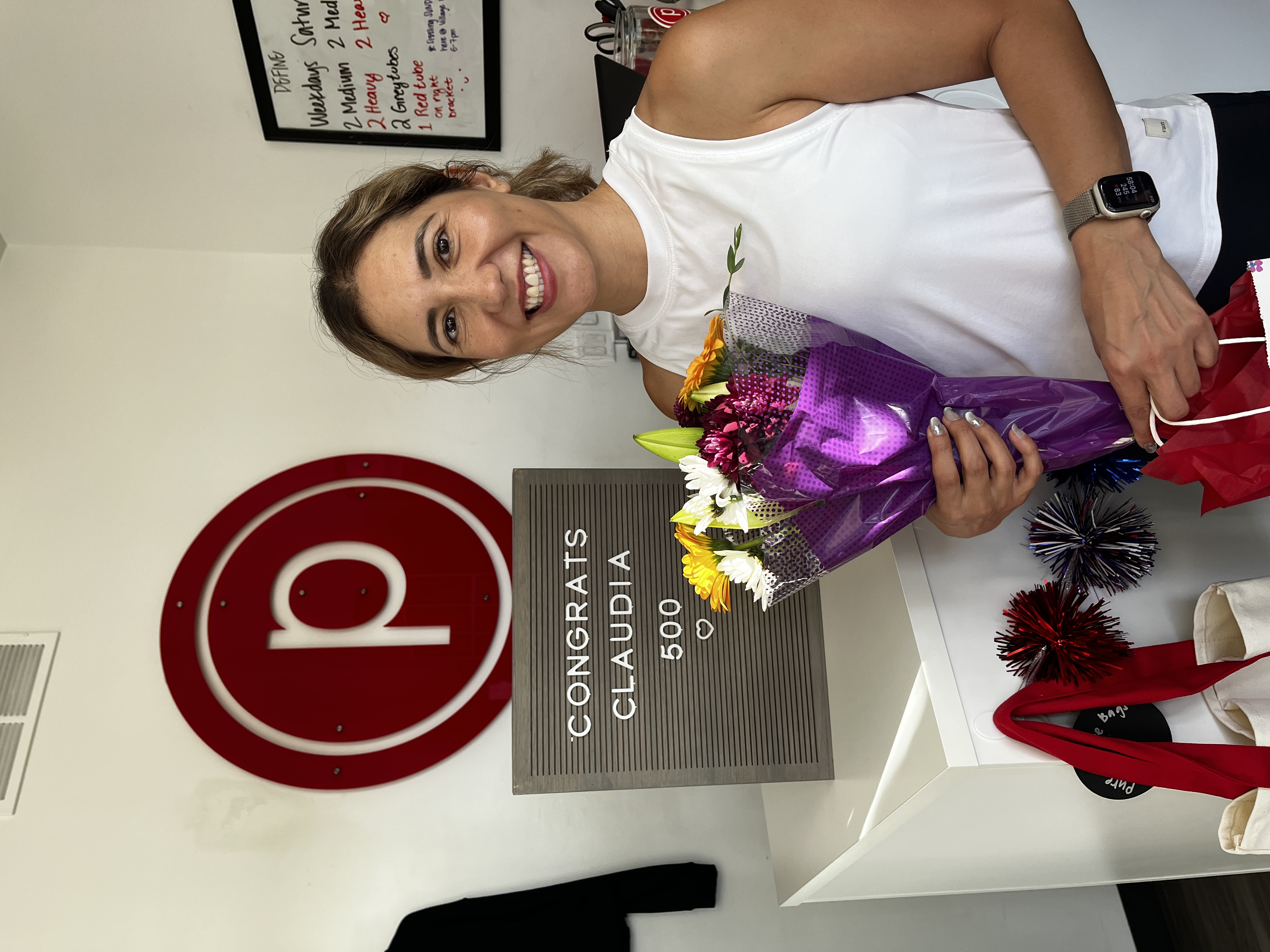 500 Milestone classes taken, Congratulations to Claudia