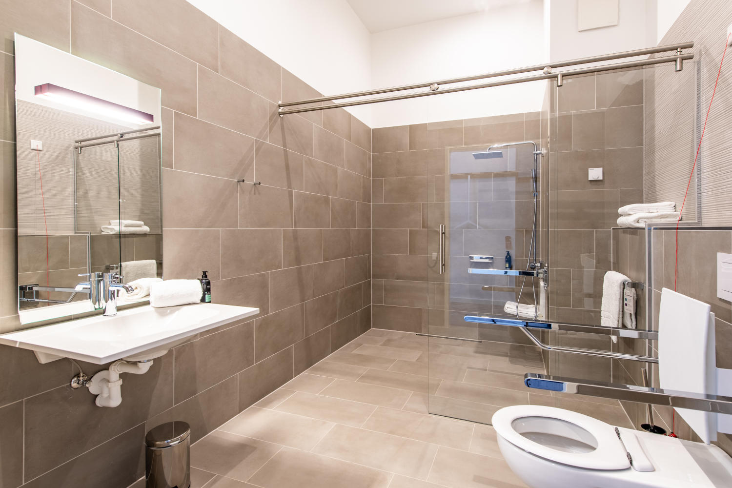 Premier Inn Wuppertal City Centre accessible wet room with walk in shower