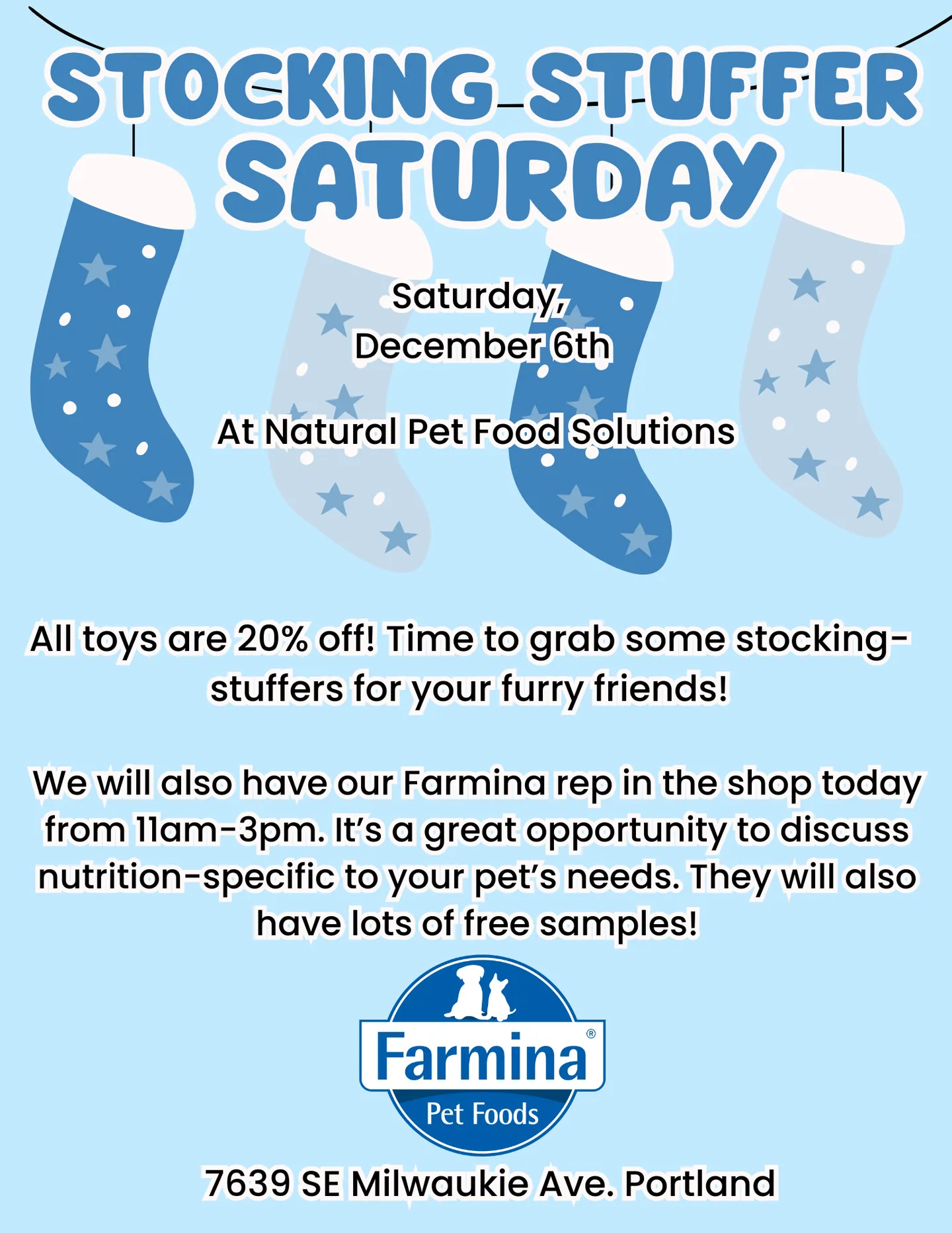 Image of Local Pet Event Farmina Stocking Stuffer Saturday Discounts! 20% OFF Nearby