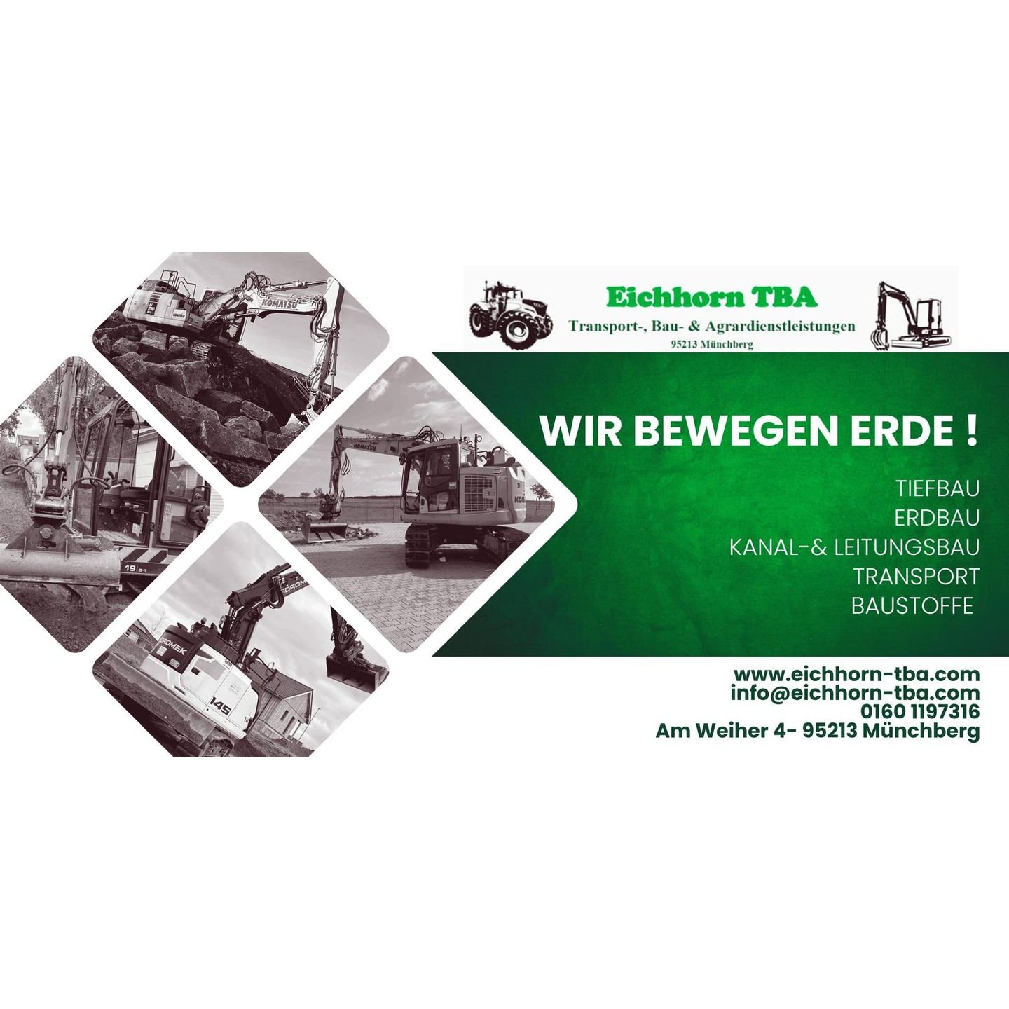 Eichhorn TBA- Erdbau- Tiefbau- Baggerarbeiten- Transporte  
