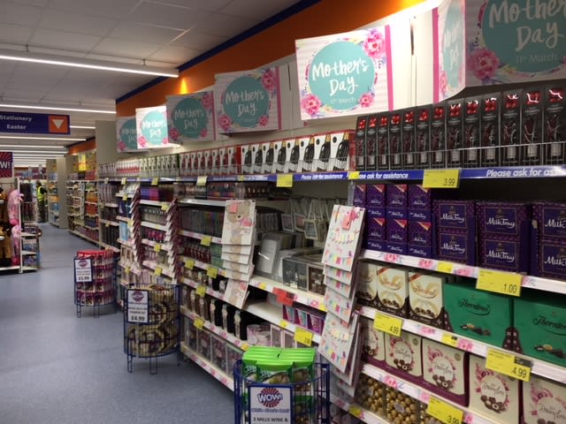 Browse B&M's Mother's Day selection at its new store on London Road, Lowestoft.