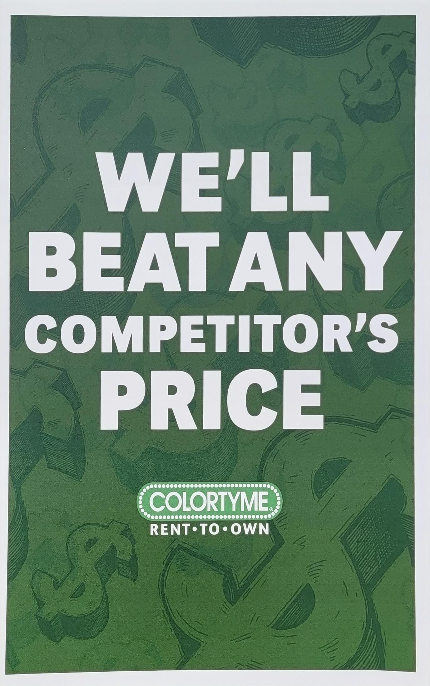 You have read this right. We will beat price, because we believe in giving our family the best savings available.