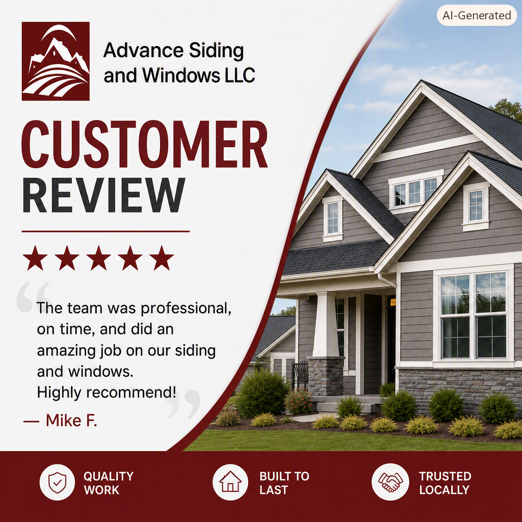 ⭐ Customer Review Spotlight: Mike F
“Advanced has sided, roofed, replaced all windows on my house, they did a great job.”
We appreciate Mike F for sharing his experience! Our team at Advance Siding & Windows LLC takes pride in delivering complete exterior transformations — from durable siding and precision roofing to energy‑efficient window replacements.
Every project is handled with care, craftsmanship, and attention to detail so homeowners can enjoy lasting comfort and curb appeal.
If you’re planning an exterior upgrade in the Des Moines area, we’d love to help you achieve results like Mike’s.
???? Serving Des Moines & surrounding communities
???? (515) 442‑6612
???? Siding • Roofing • Windows • Gutters