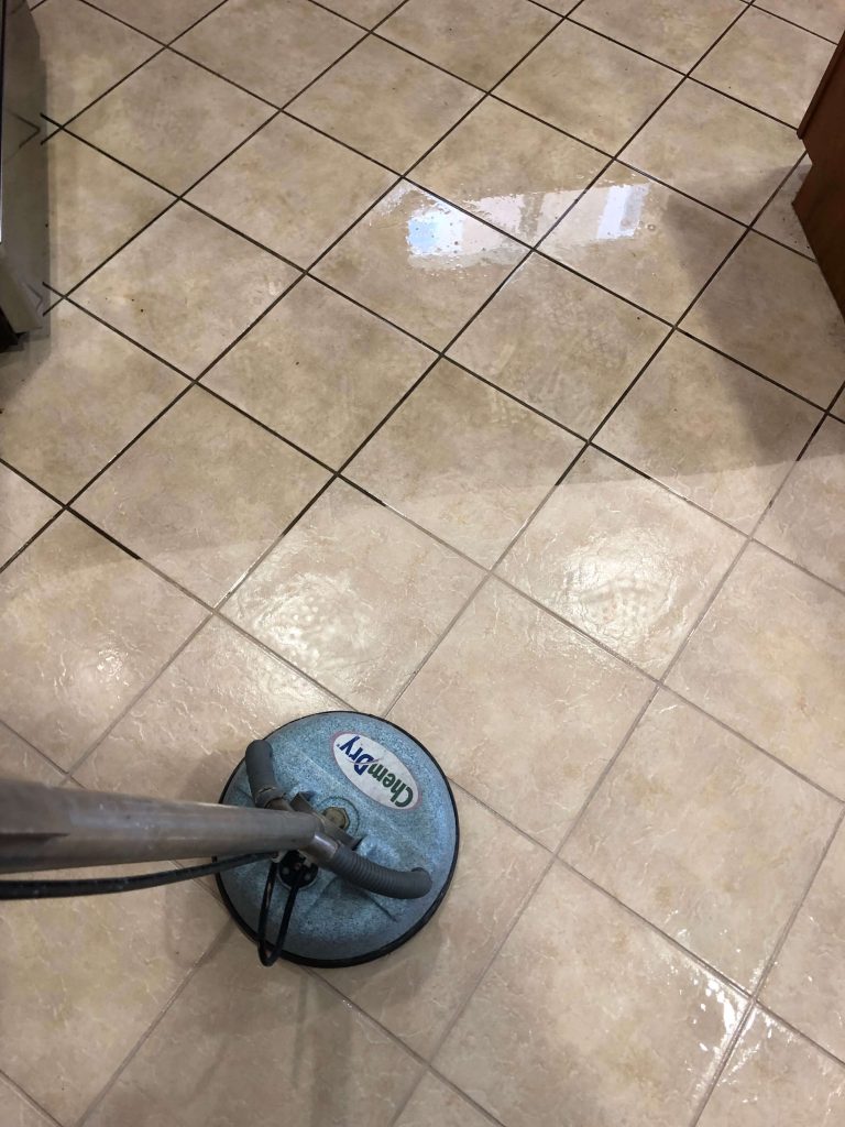 Before and after tile cleaning in Upland, CA
