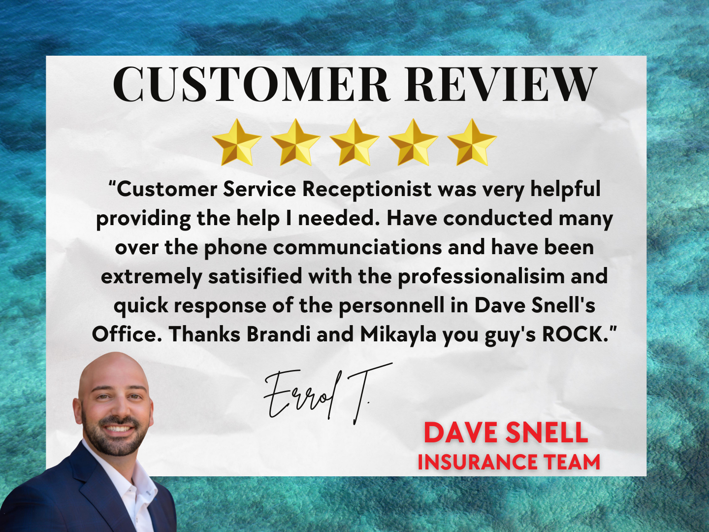 Thank you for the 5 star Google review! 