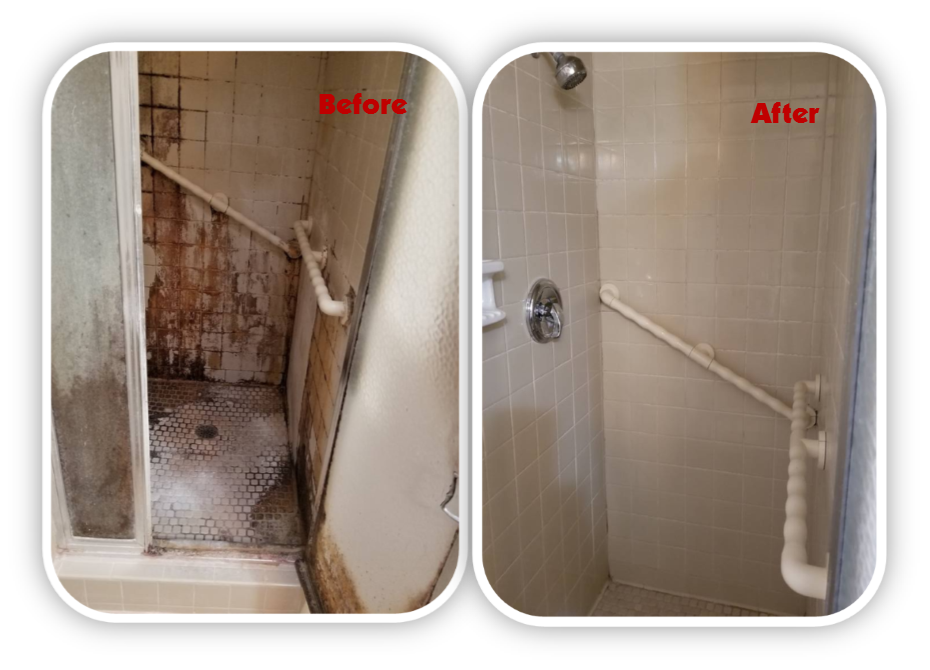 Before and Afters of a shower that really needed a house call from The Grout Doctor! The Grout Doctor - Fort Mills/Greater Charlotte Area Rock Hill (803)353-4333