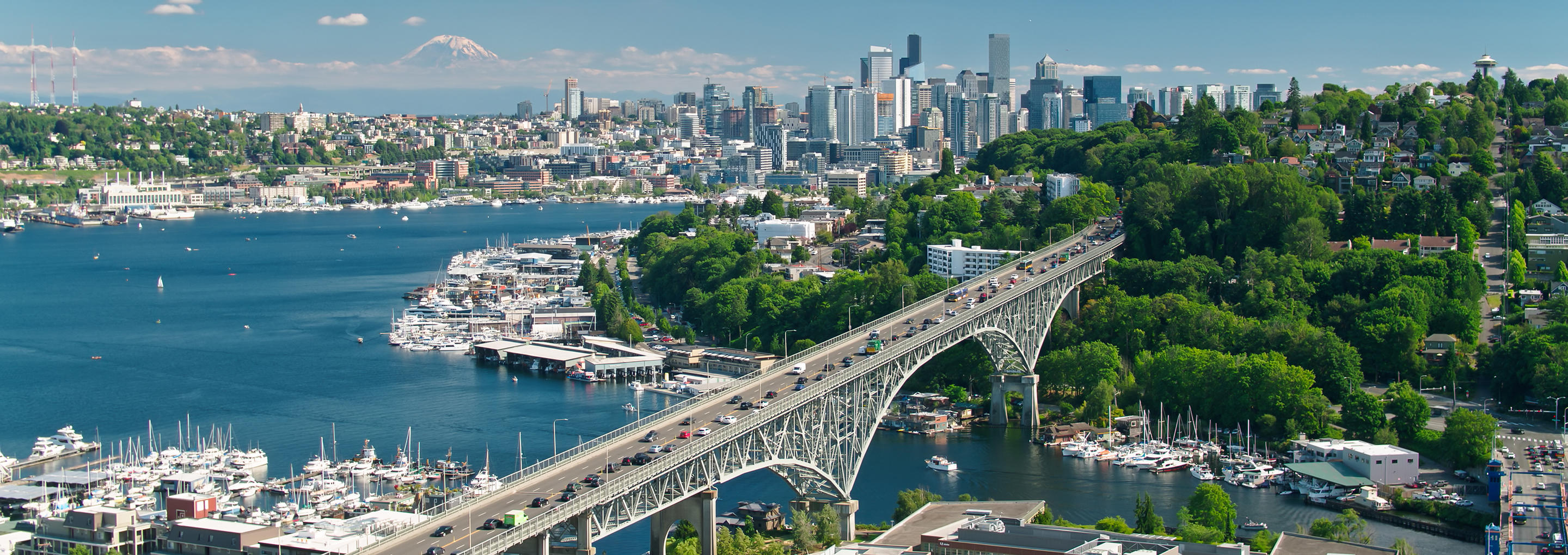 Bridge and Sound in Seattle Washington