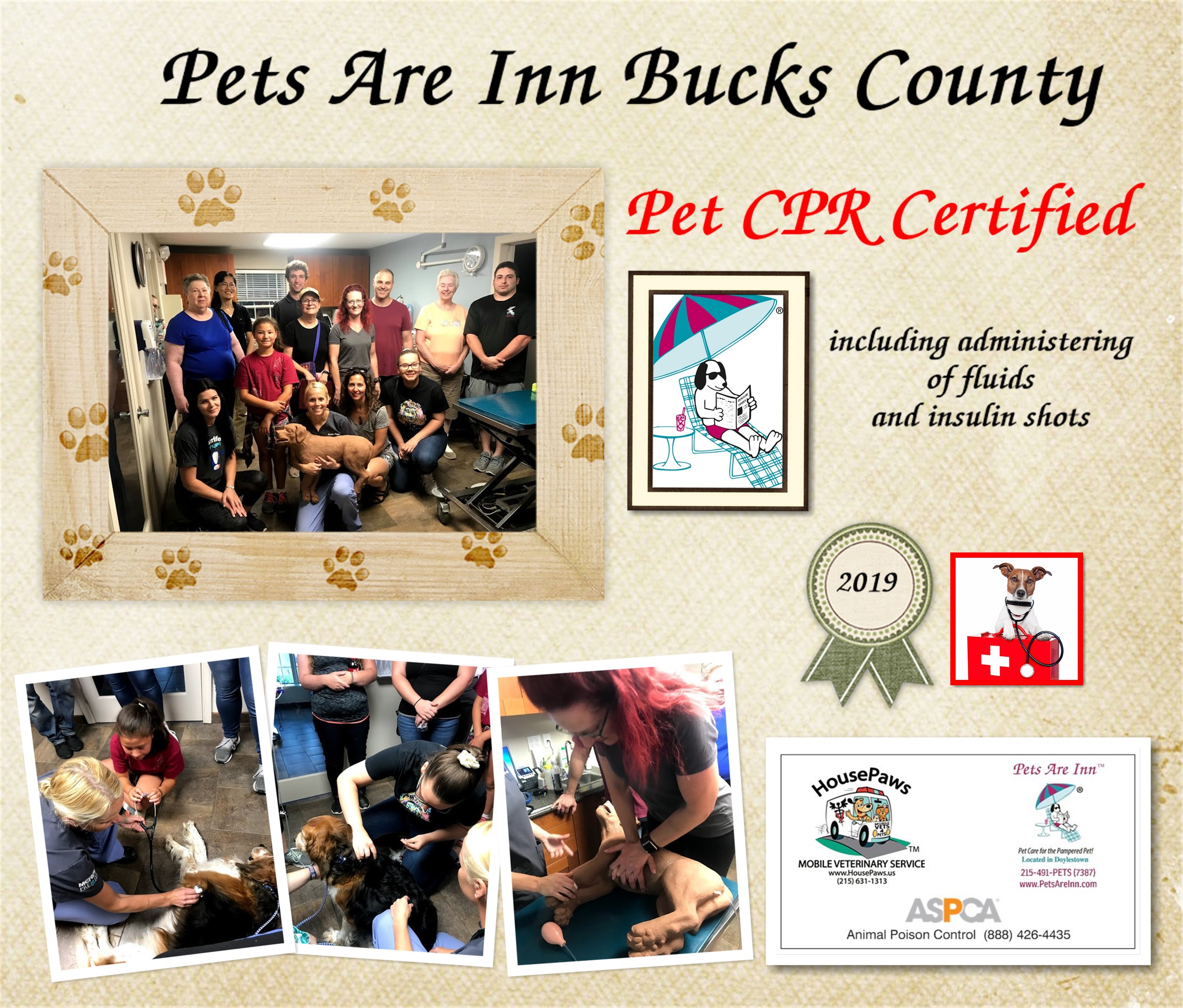 Pets Are Inn Bucks County is proud to be  Pet  CPR certified including administering of fluids and insulin shots.  PetsAreInn  Dogboarding  BucksCountyPA HousePaws Mobile Veterinary Service