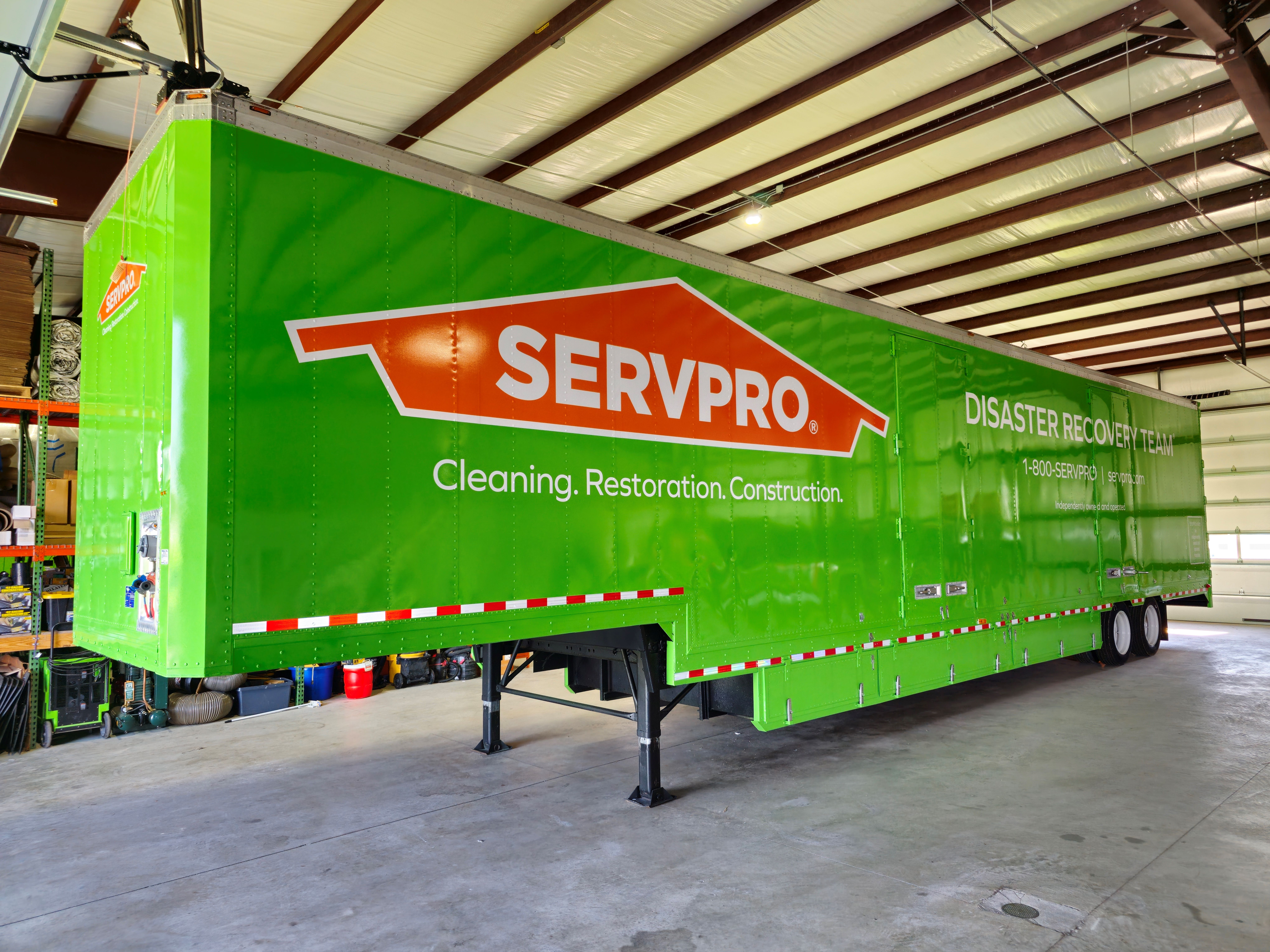 One of our Large-Loss trailers equipped with nearly a thousand specialized water mitigation machines.