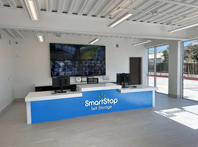 clean modern well lit main office at SmartStop storage facility in Goleta, CA on Kellogg Ave.