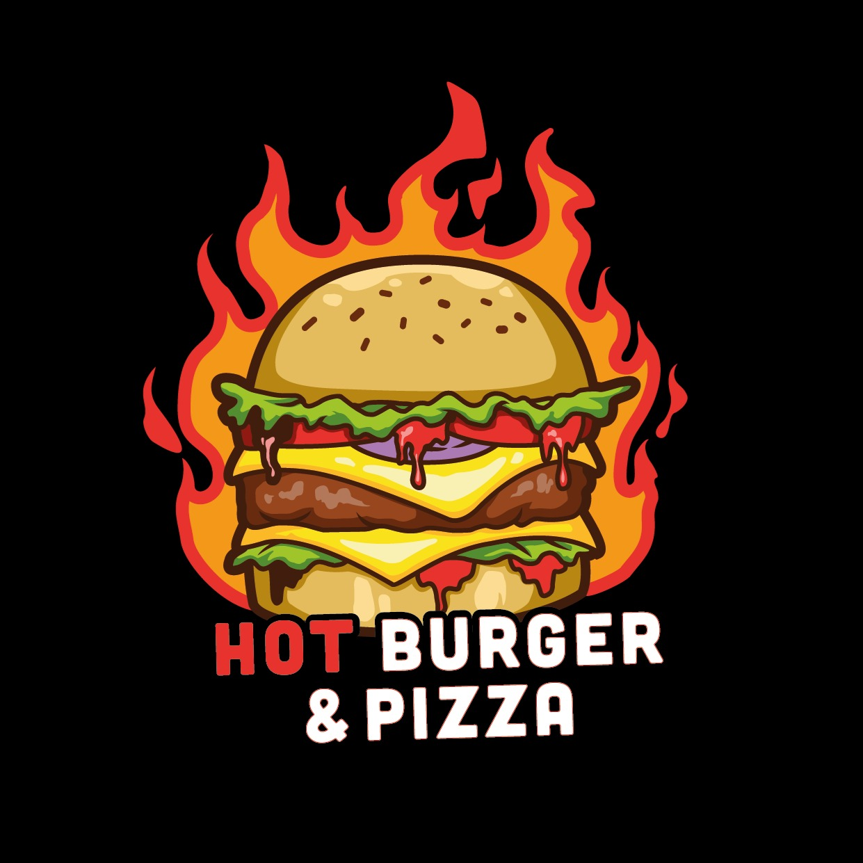 Logo Hot Burger & Pizza Logo
