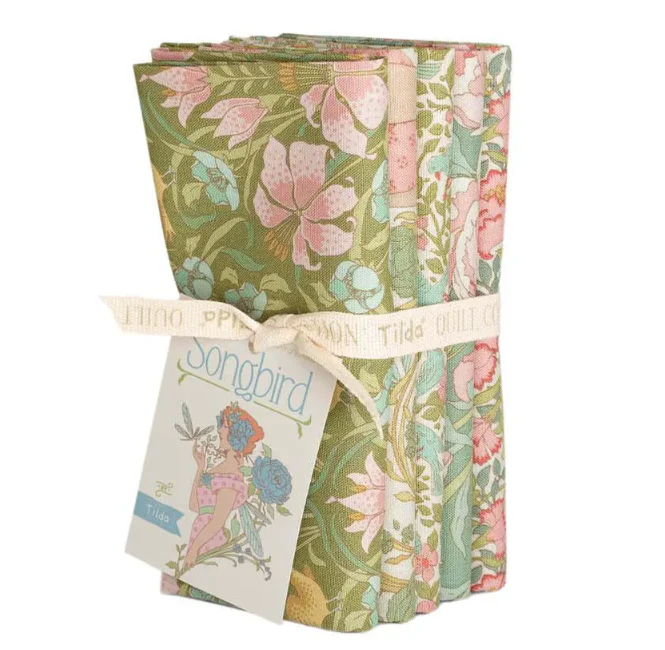 Songbird Fat Quarter Bundle 5 Pieces by Tone Finnanger for Tilda
Let your creativity bloom with this dreamy bundle of soft florals and whimsical details that feels like opening a gift made just for your sewing room. Each coordinating print works beautifully on its own or together, making it effortless to create quilts, bags, and small projects with that signature Tilda charm. The gentle color palette and playful designs are perfect for projects meant to be cherished, gifted, and loved.
Product Specifications
Includes 5 coordinating fat quarters
Fabric: 100% cotton