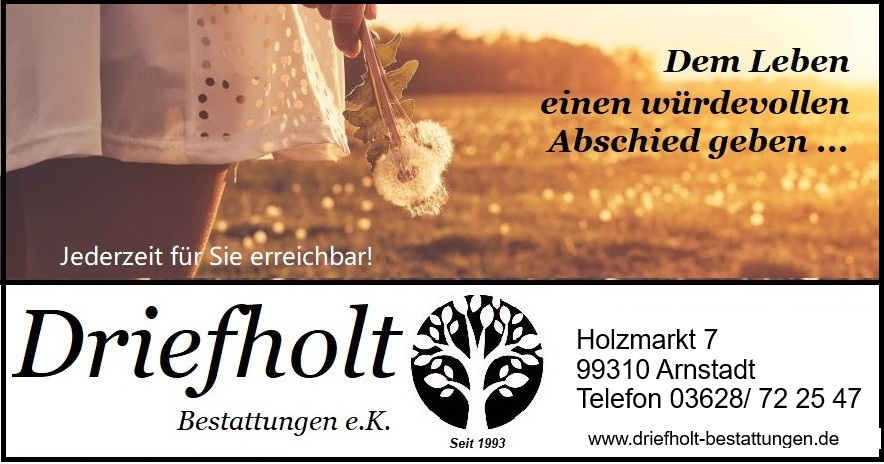 Driefholt Bestattungen e.K. Inh. Tobias Driefholt, Holzmarkt 7 in Arnstadt