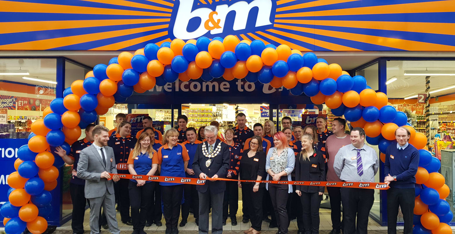 Local Cllr Michael Lyall was invited to cut the ribbon at B&M's latest store opening in Weston-super-Mare.