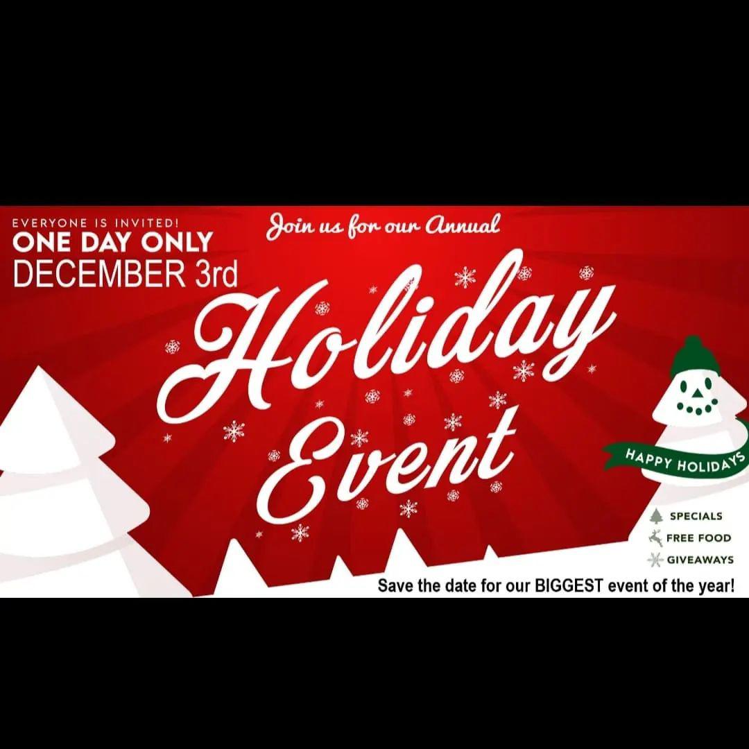 The party of the year is almost here! Join us from 9am-12pm this Saturday 12/3 for our Holiday Event!