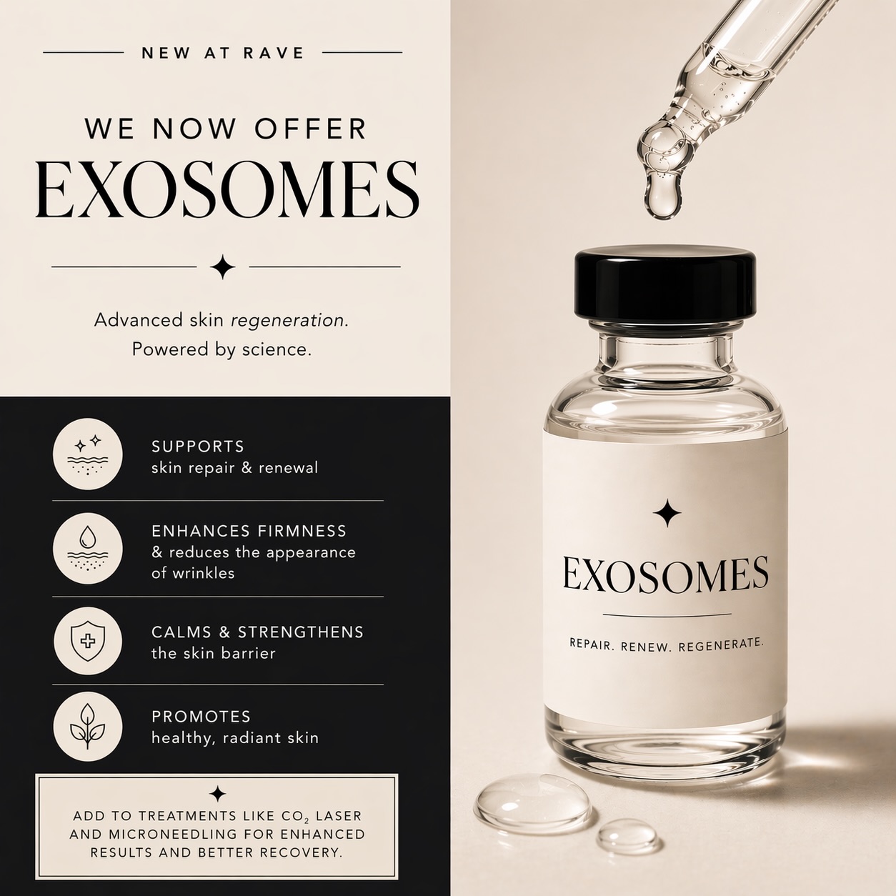 Exosome skin regeneration at RAVE Clinics in Littleton, CO for patients exploring advanced aesthetic treatments that support smoother, firmer, more radiant-looking skin.