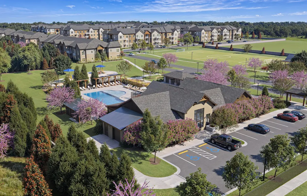 Aerial view of the property 