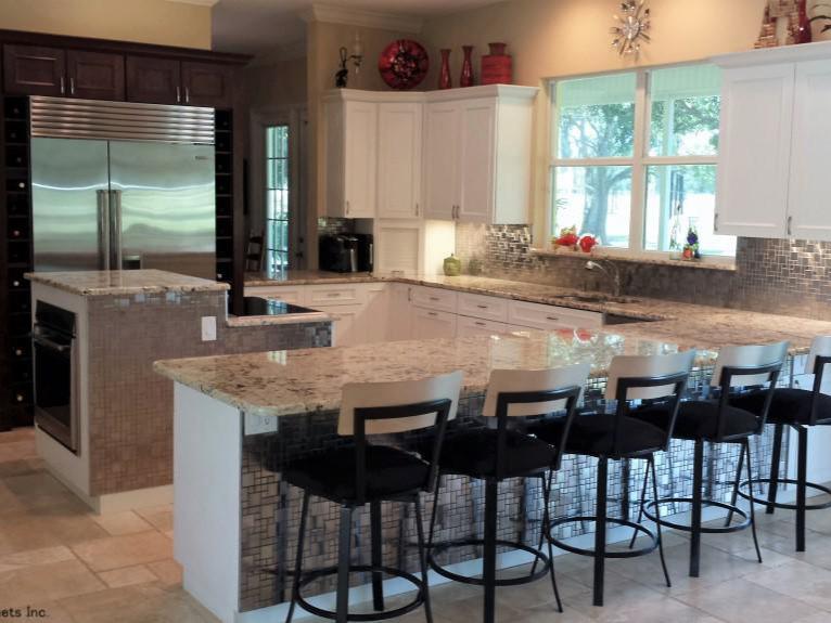 Re-A-Door Signature Quartz Countertops with Timeless White Shaker Kitchen Cabinets Tampa