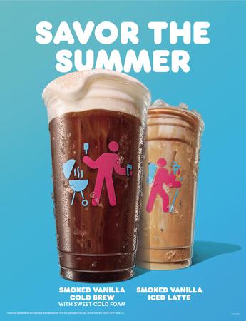 Dunkin' Smoked Vanilla Cold Brew with Sweet Cold Foam and Smoked Vanilla Iced Latte