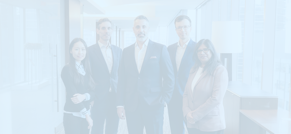 The Galluzzo Private Wealth team in an office building.