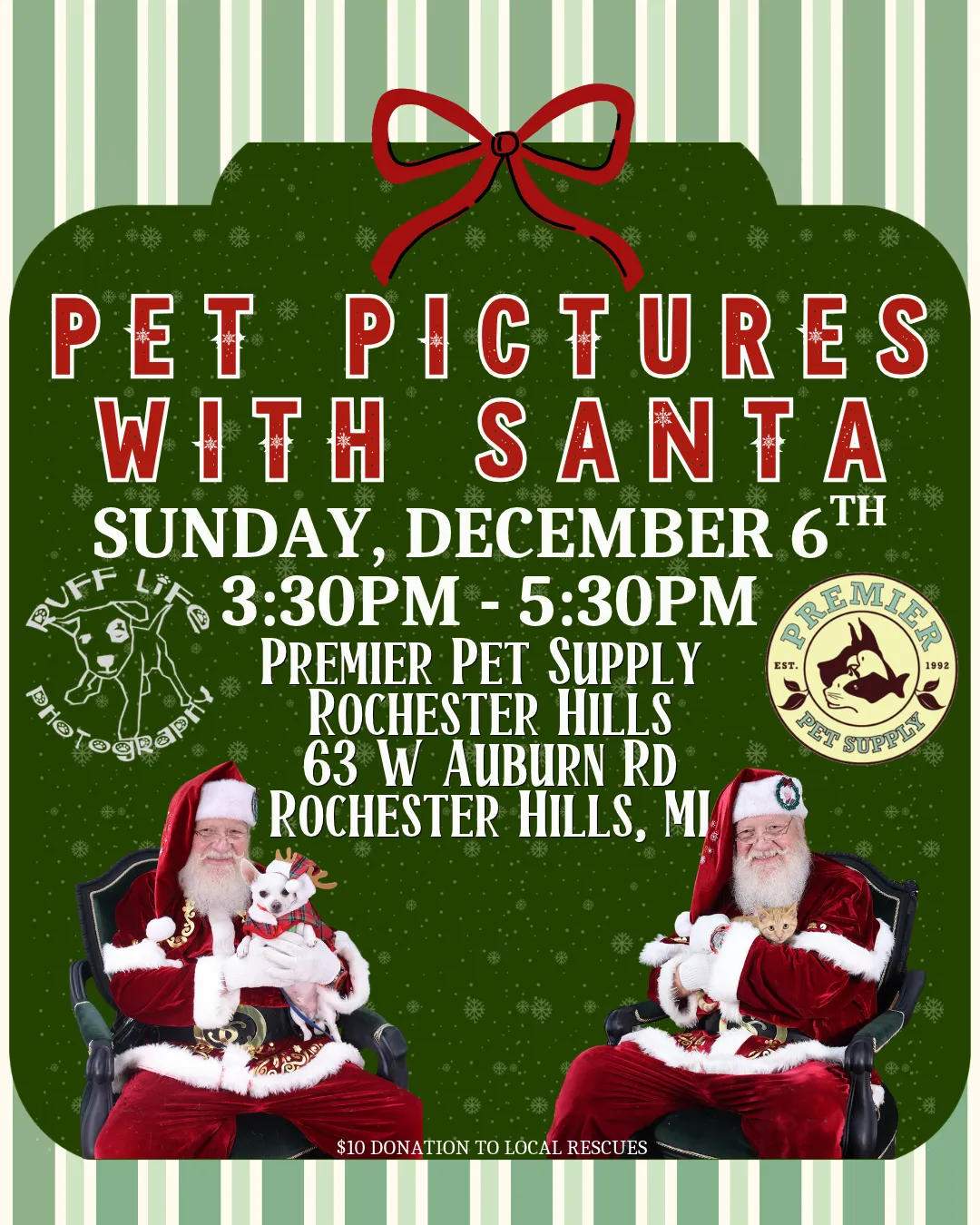 Image of Local Pet Event Santa Pet Photos W/ Ruff Life Photography! | Rochester Nearby
