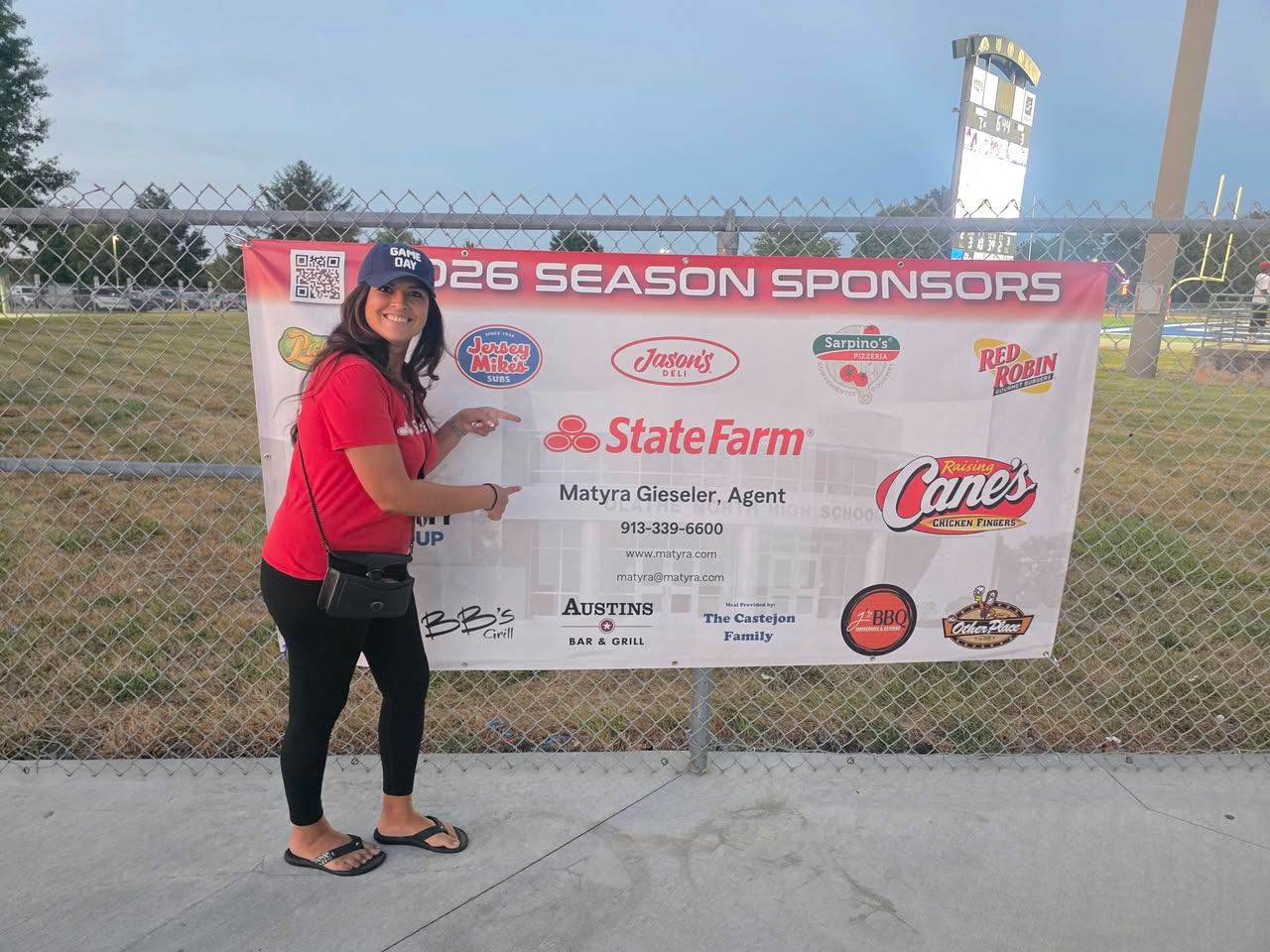 Friday Night Lights! Matyra Gieseler State Farm is proud to sponsor the Olathe North Eagles football team! We had a great time cheering on the Eagles and enjoying a fun night of football with our community. Go Eagles!