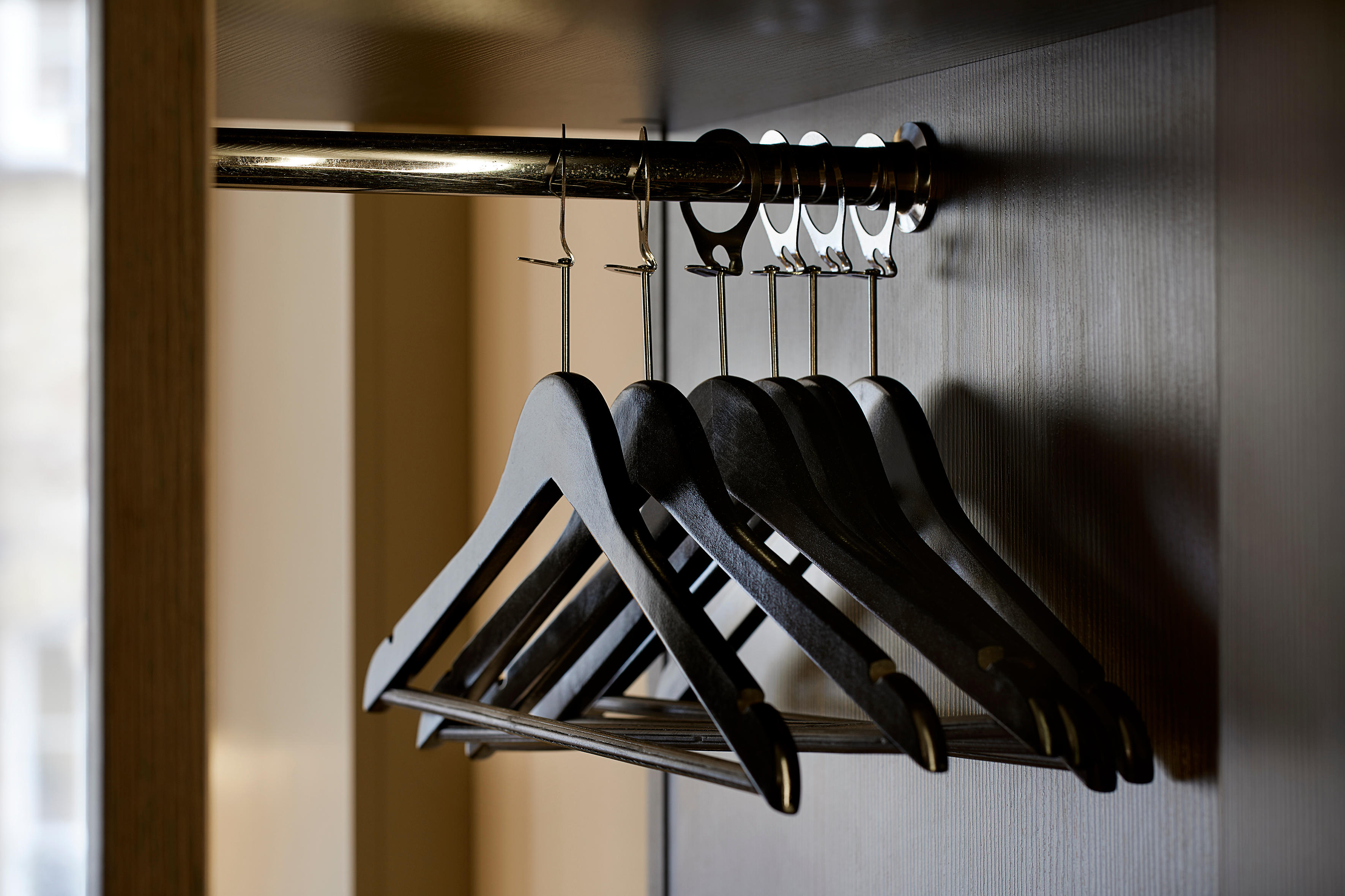 Premier Inn wardrobe with clothes hangers Premier Inn Wirral (Childer Thornton) hotel Wirral 03333 219183