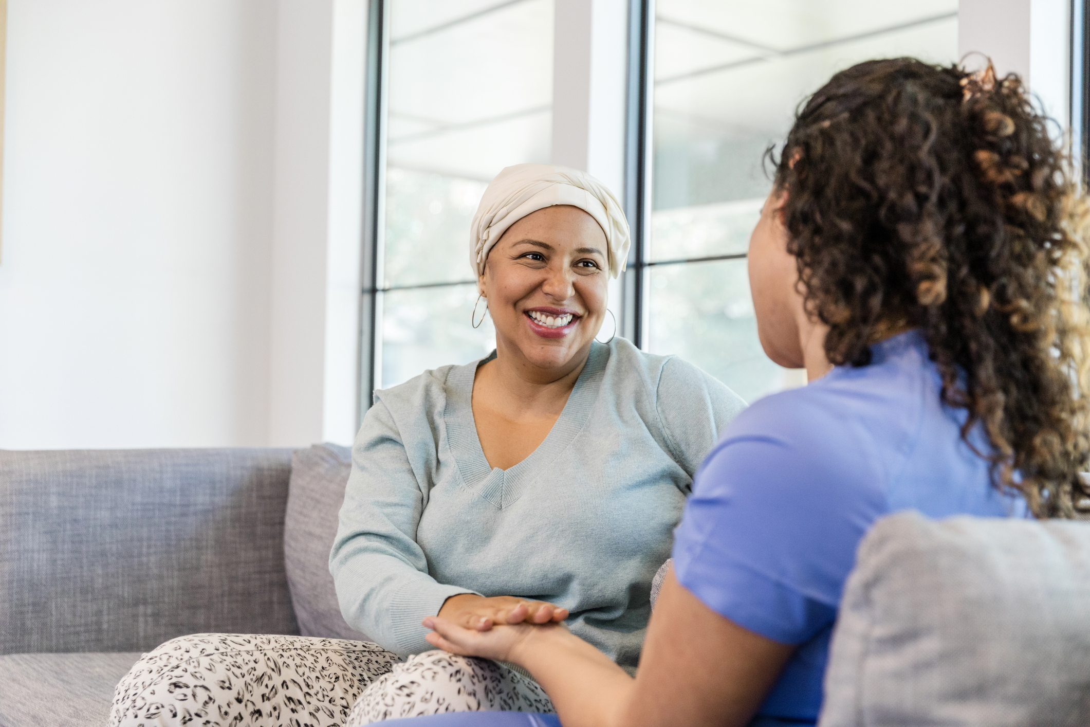 Patient discussing cancer treatment with doctor