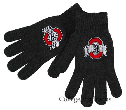 charcoal athletic logo knit glove College Traditions Columbus (614)291-4678