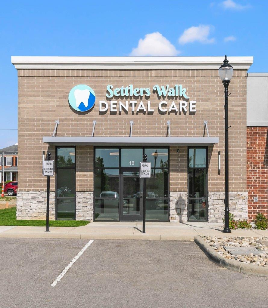 Front of office, Settlers Walk Dental Care. Dentist in Springboro, OH. 