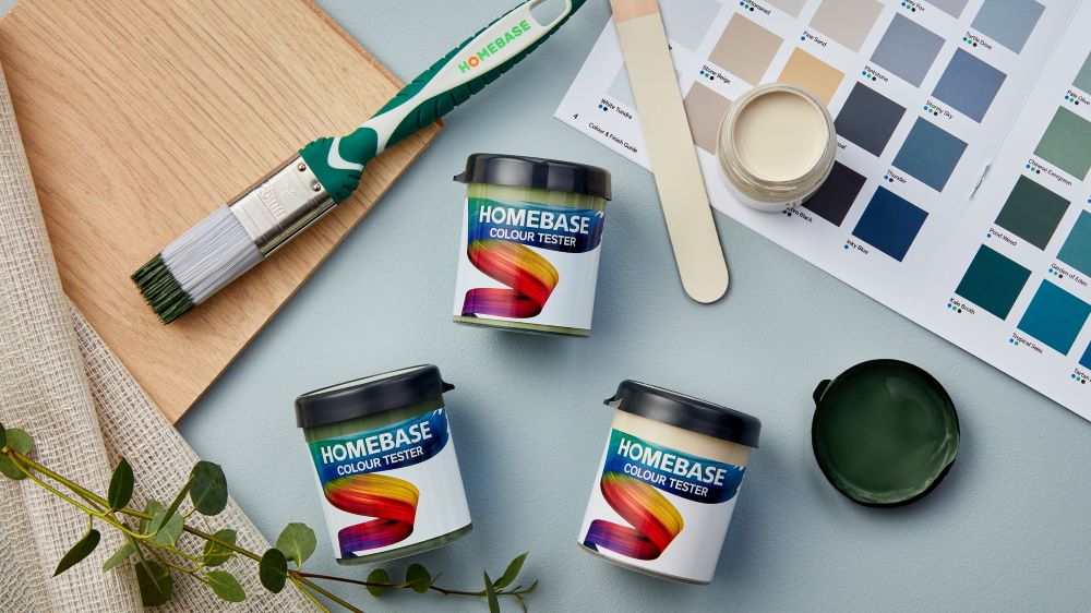 Homebase paint colour tester pots