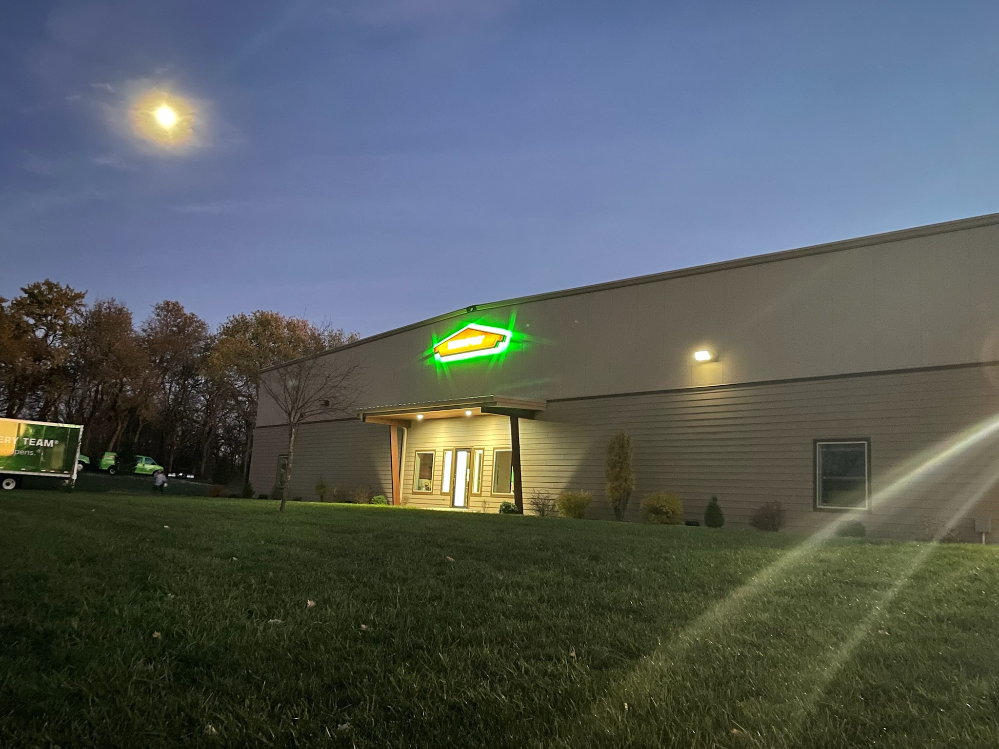 We love the glow of our Servpro sign and the glow of the moon!