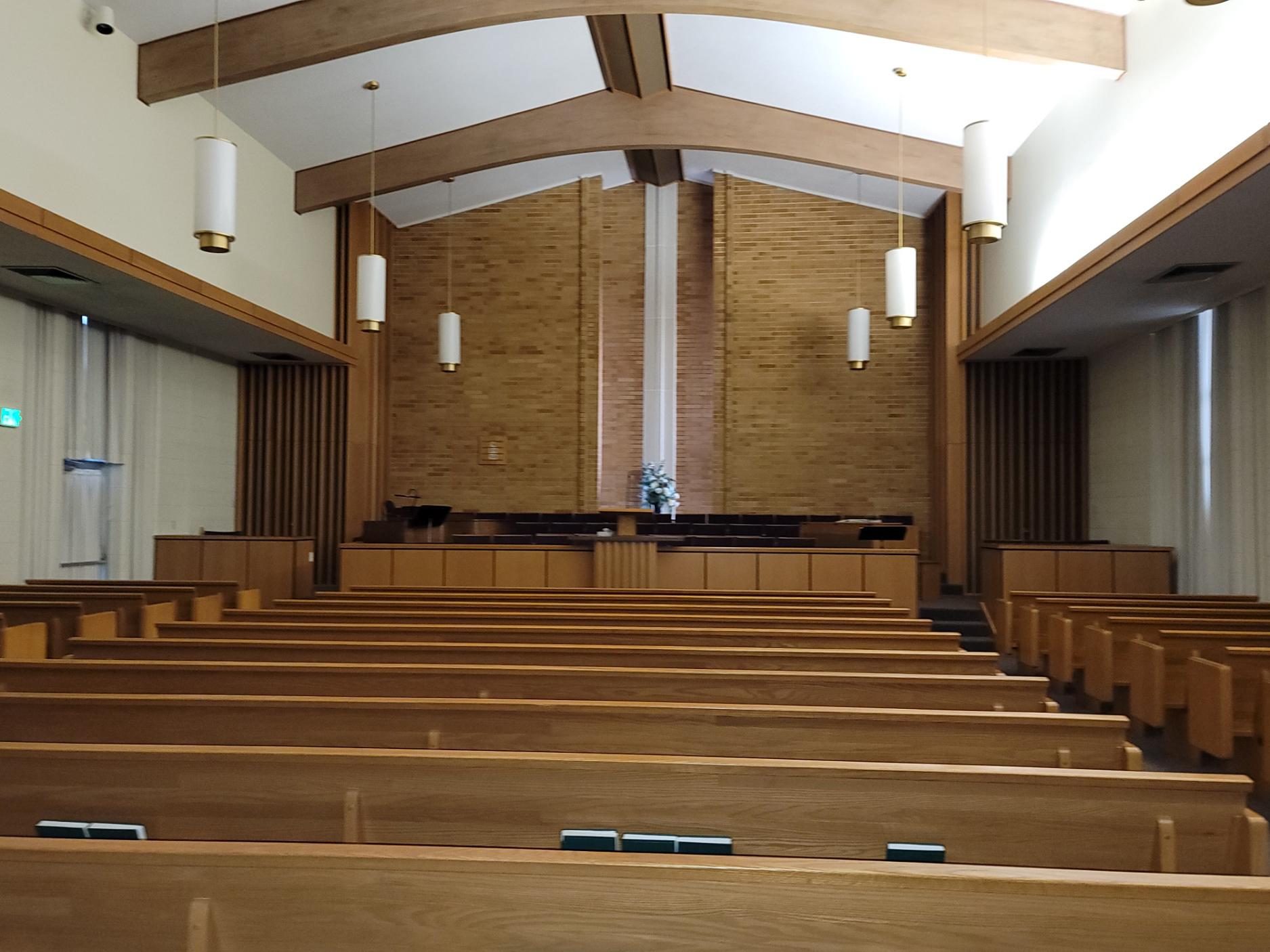 Chapel, or main meeting room, of The Church of Jesus Christ of Latter-day Saints
