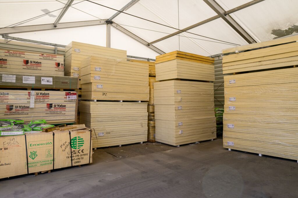 Image of stocked timber & sheet material in warehouse