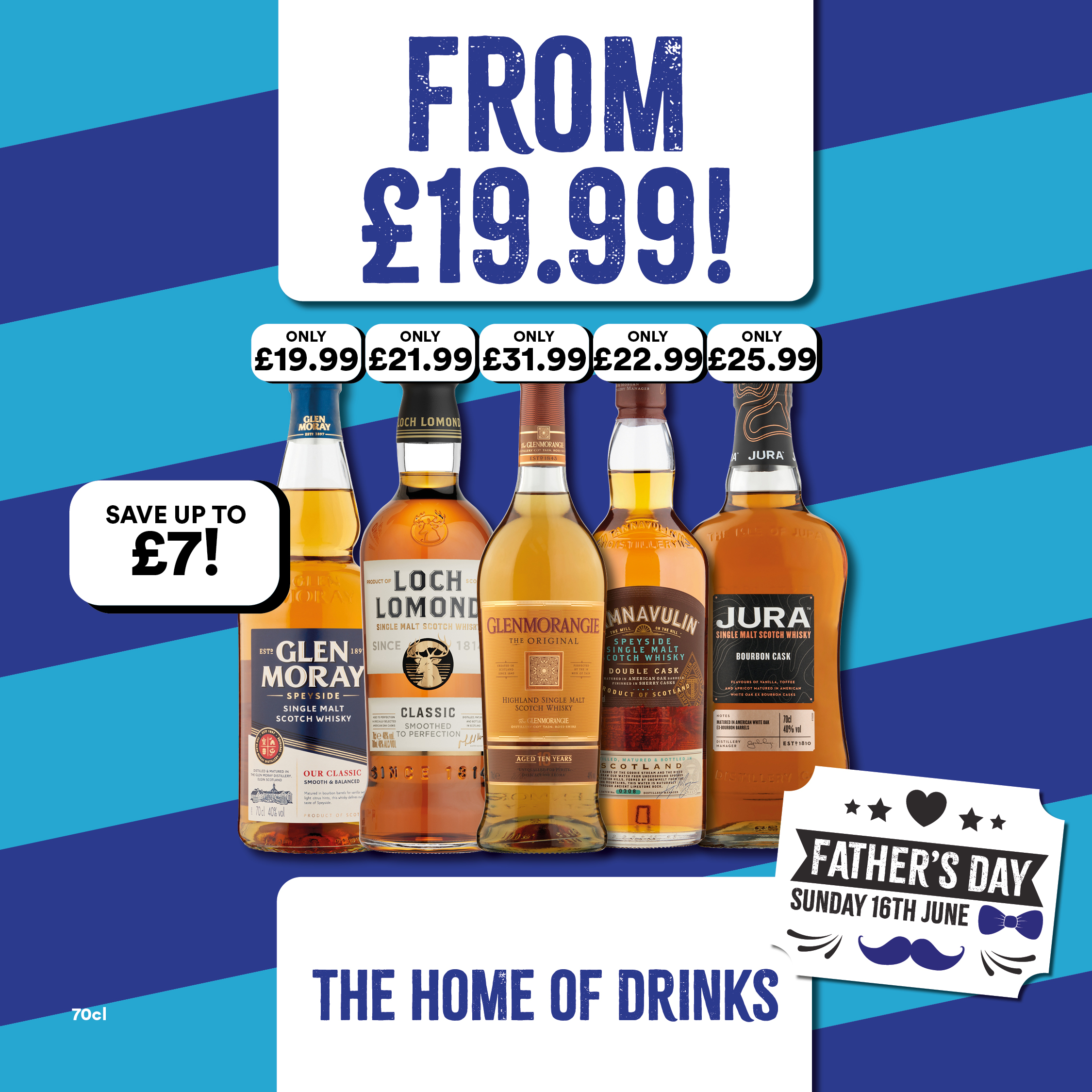 From £19.99 on selected spirits Bargain Booze Plus Consett 01207 593094