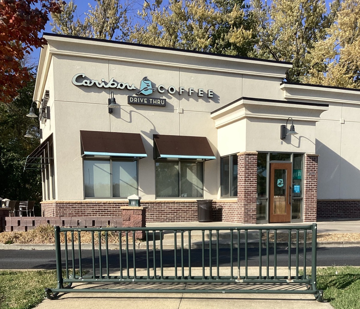 Storefront of the Caribou Coffee at 2280 Grant Street in Faribault