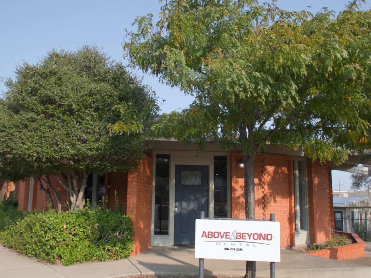Our dental office building front door and sign, located in Borger on North McGee

Above and Beyond D 