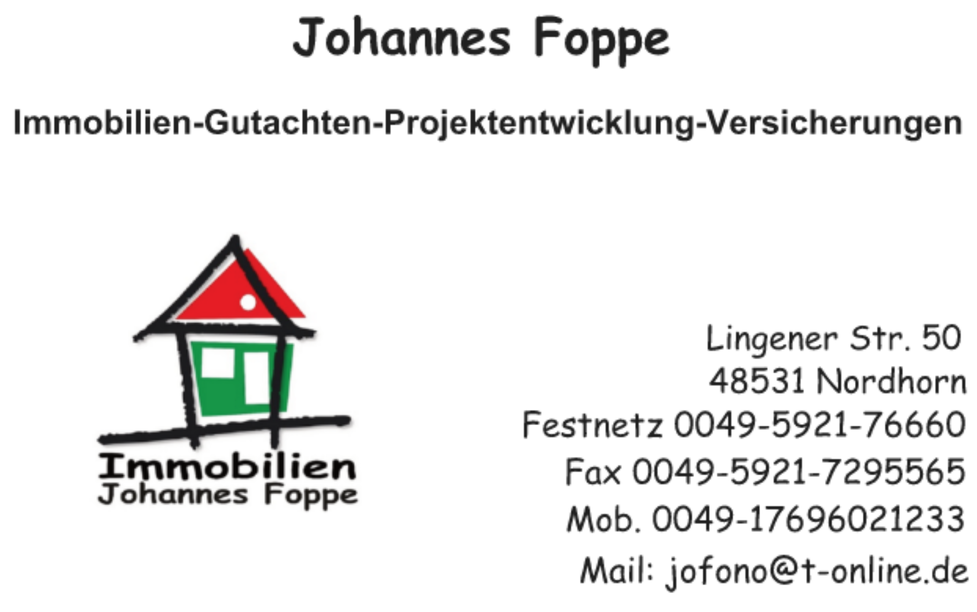 Immobilien Grafschaft Bentheim Johannes Foppe, Lingener Straße 50 in Nordhorn