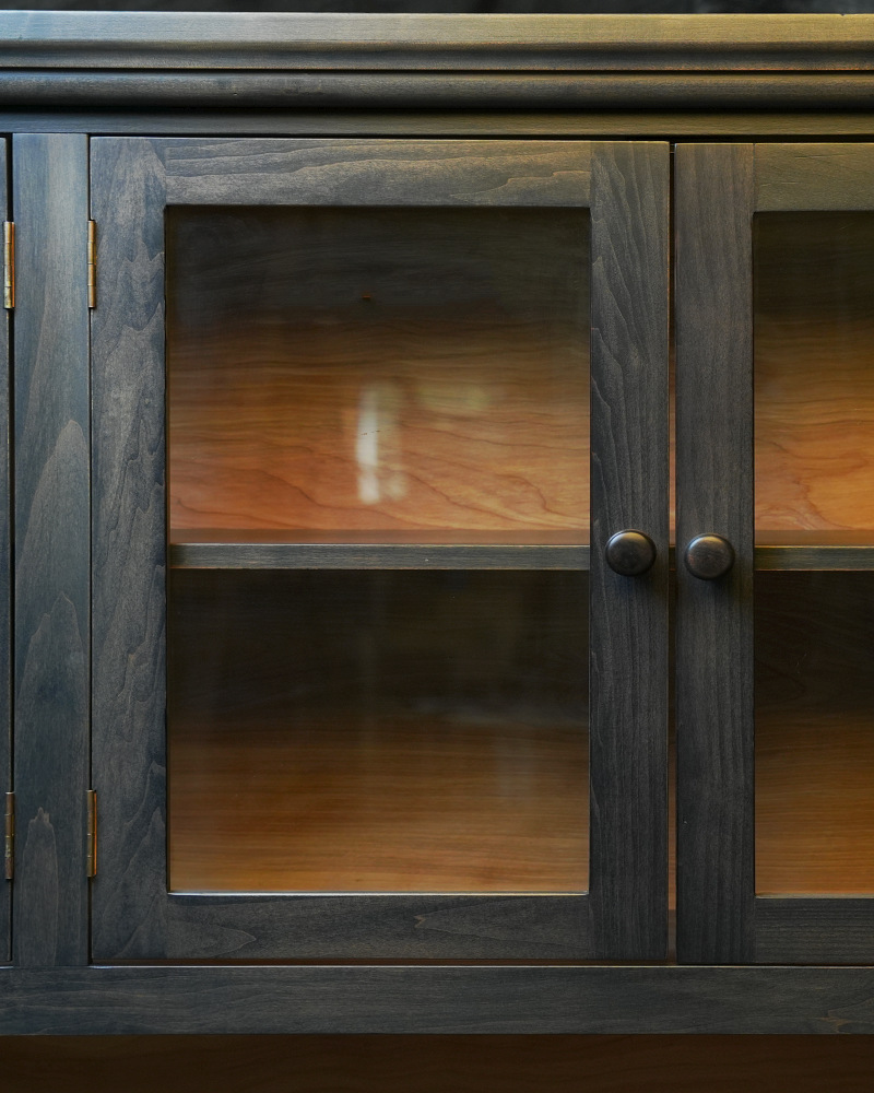 Two Tone Glass Refinished Cabinet