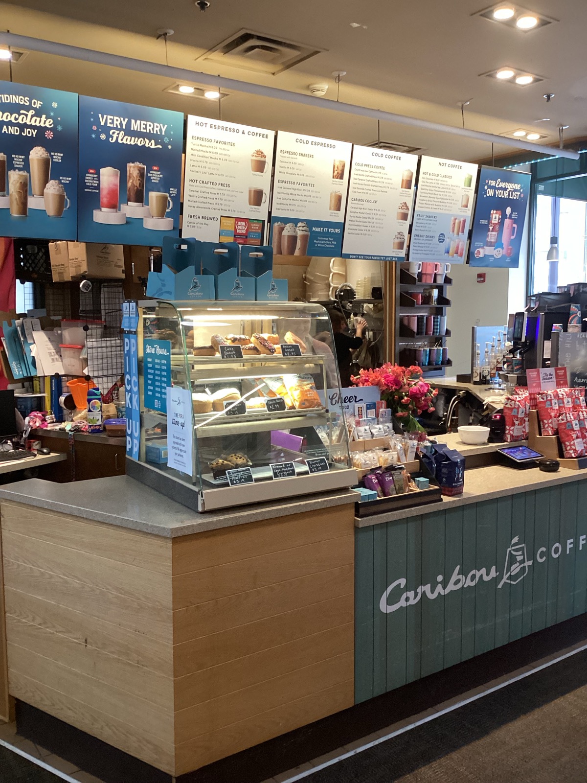 Storefront of the Caribou Coffee at 1201 Hennepin Avenue in Minneapolis