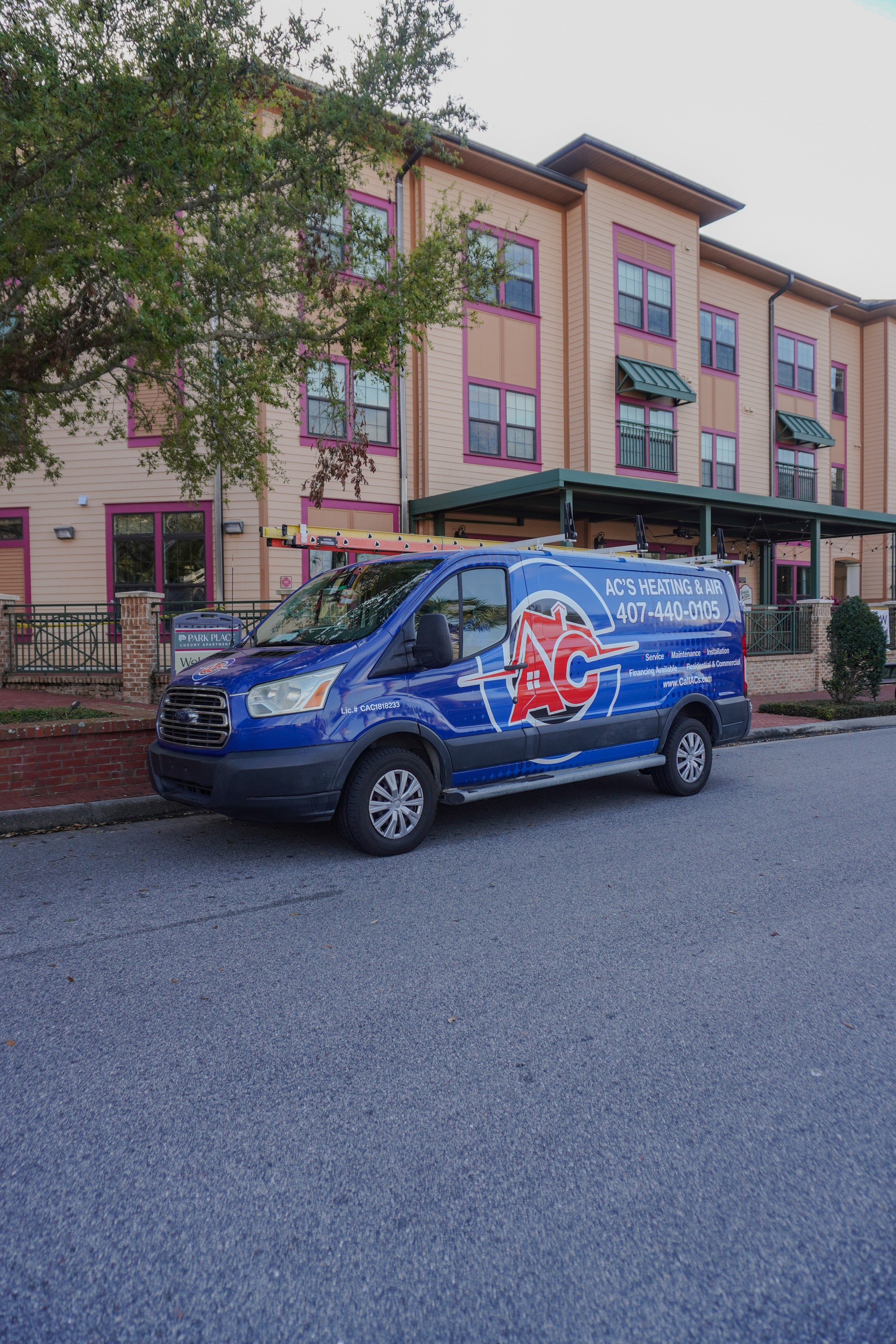 AC's Heating & Air van parked