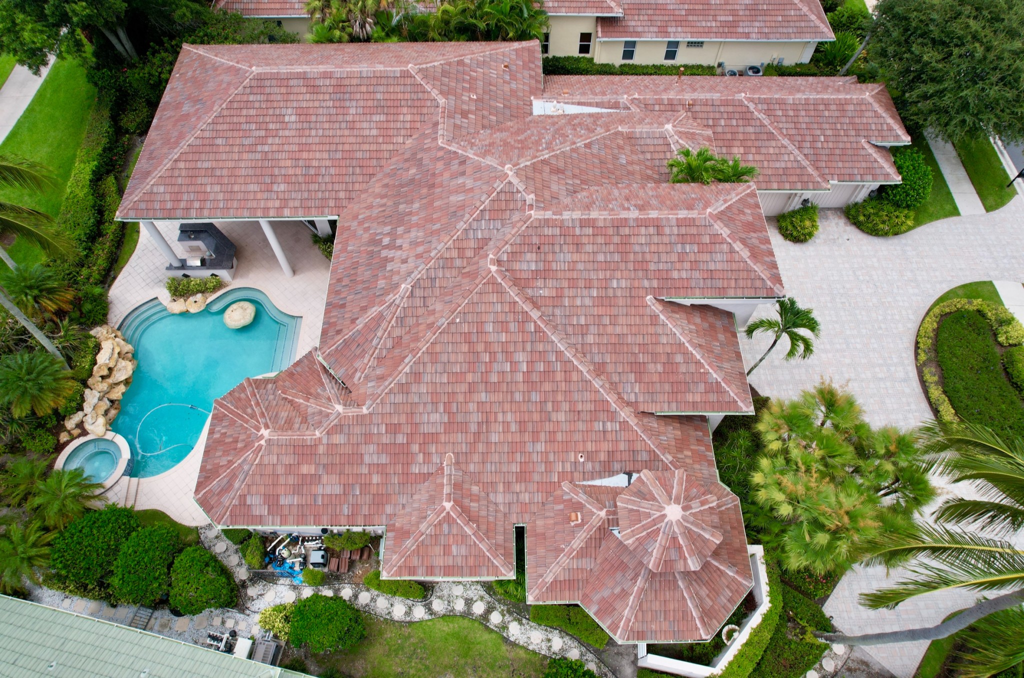 This barrel tile from Eagle that we installed is called Floridian Blend.