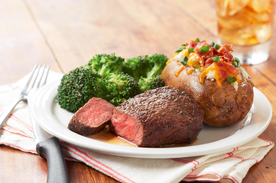 Our Steakhouse Sirloin is hand-cut, custom-aged, grilled your way, and topped with herb garlic butter!