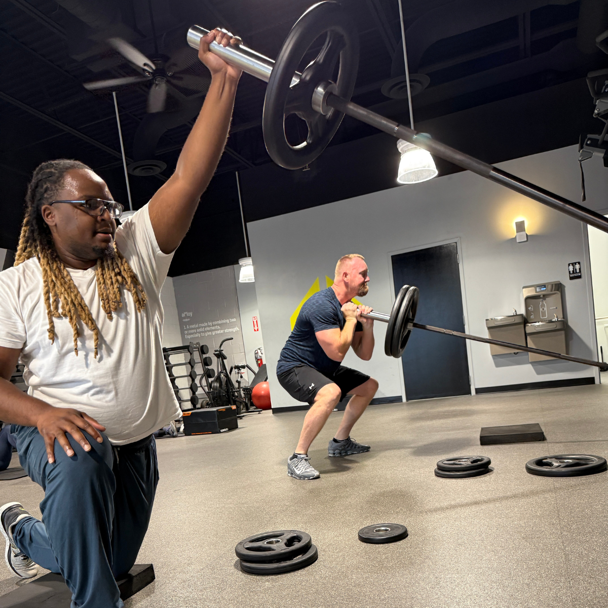 Looking for the perfect balance between personal coaching and motivation?
Small group personal training at Alloy Personal Training Overland Park delivers just that!
If you’ve been searching for group fitness classes near me but want more structure, accountability, and expert coaching, our training model is the perfect fit.
Unlike traditional workout classes, our small group personal training keeps groups small—no more than six people—so you get personalized attention from expert trainers without the high cost of one-on-one coaching.
Every session is tailored to your strength, mobility, and fitness level, meaning you get a customized workout without feeling lost in a big class. With a structured approach, our group exercise classes near me focus on strength, mobility, and endurance to help you build a more substantial, healthier body.
Unlike generic fitness classes, our workouts are designed by certified trainers who ensure proper form, prevent injury, and help you progress at the right pace.
One of the biggest benefits of small group personal training is the built-in motivation and accountability. Training alongside others with similar goals creates a supportive environment where you push harder, stay consistent, and actually enjoy the process.
If you’ve been looking for group workout classes near you that provide real results, Alloy’s proven system will help you stay on track and feel your best. Schedule a starting point session today to see for yourself!